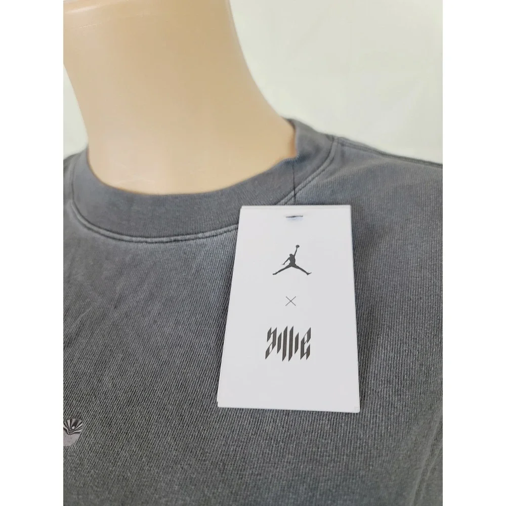 Jordan high-quality cotton Casual, Streetwear T-Shirt, Women's, Size S, Gray. KT